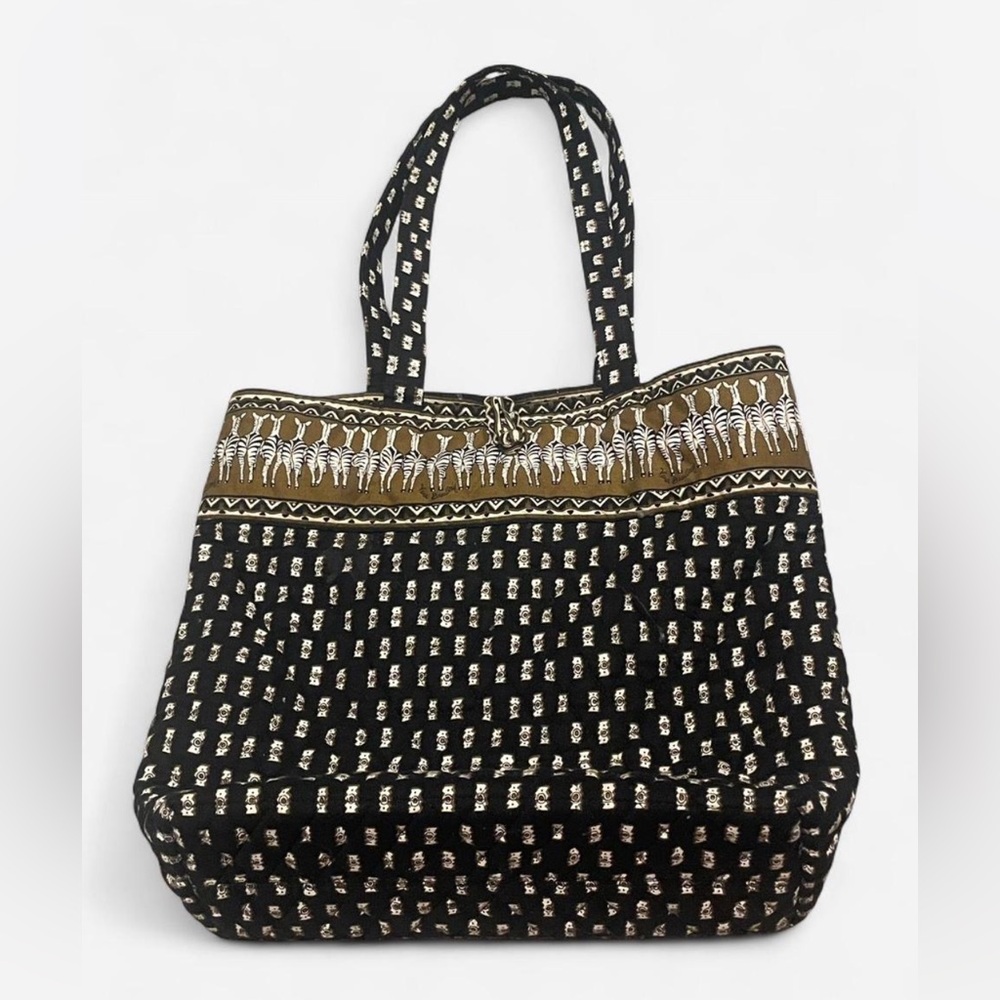 Vintage Vera Bradley Zebra animal print black and white tote bag